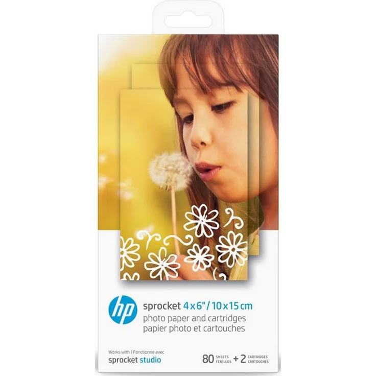 HP Sprocket Studio Fotopapier und Patronen (80 Blatt 10 x 15 cm Papier + 2 Druckerpatronen, für HP Sprocket Studio) – Bild 1