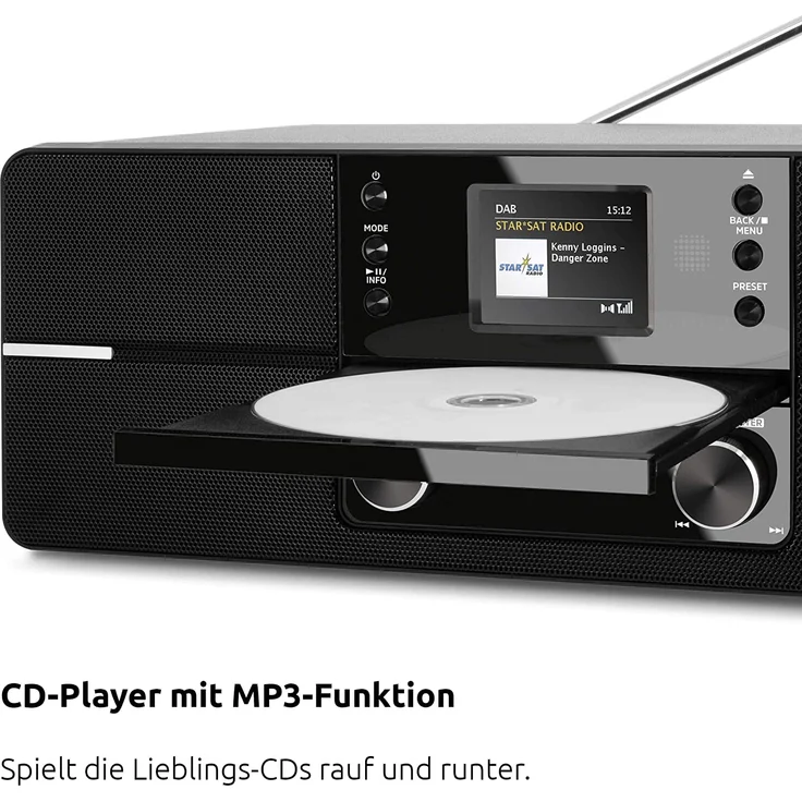 TechniSat DIGITRADIO 371 CD IR CD-Radio mit Bluetooth, TFT-Display, Wecker, schwarz – Bild 6