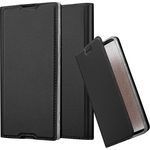 cadorabo Hülle für Sony Xperia XA1 in CLASSY SCHWARZ Handyhülle mit Magnetverschluss, Standfunktion und Kartenfach Case Cover Schutzhülle Etui Tasche Book Klapp Style