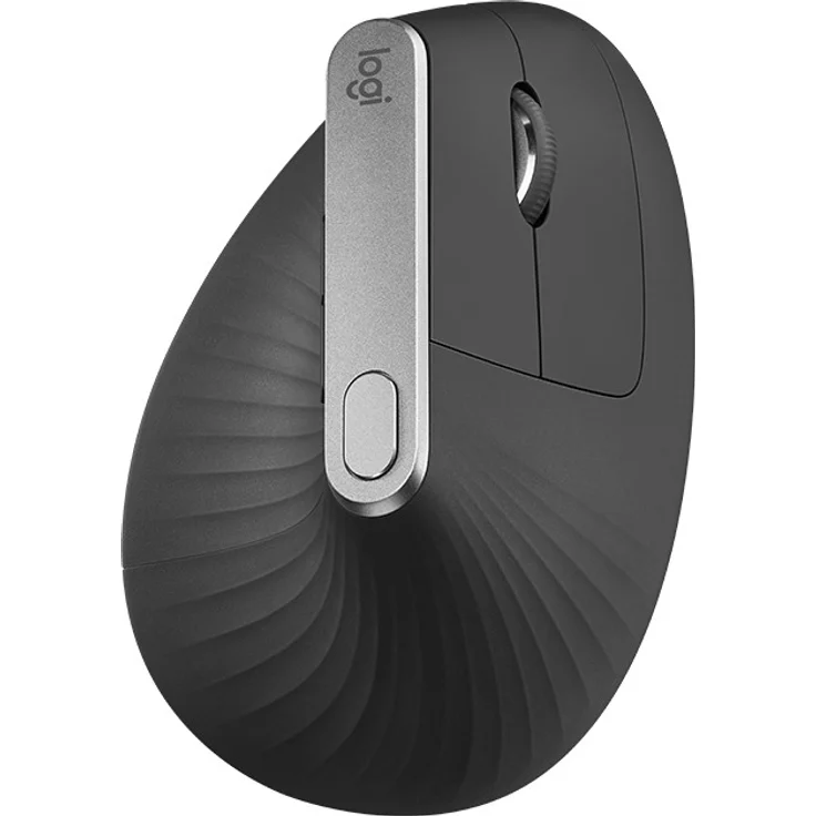 Logitech MX Vertical Ergonomische Kabellose Maus, Bluetooth und 2.4 GHz Verbindung via Unifying USB-Empfänger, 4000 DPI Sensor, Wiederaufladbarer Akku, 4 Tasten, Multi-Device, PC-Mac-iPadOS - schwarz – Bild 2