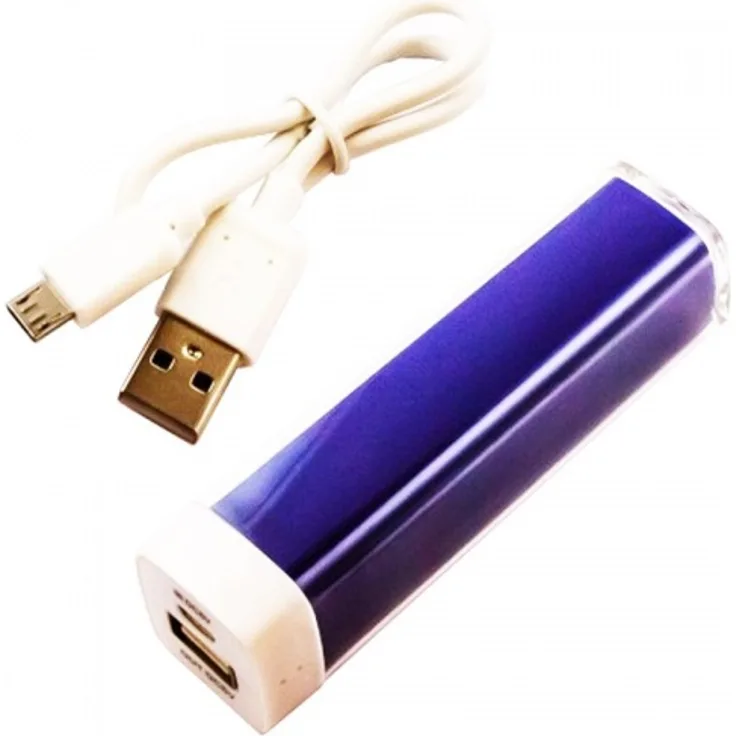 Powerbank Li-Ion Akku mit 2200mAh mit blauem Gehäuse