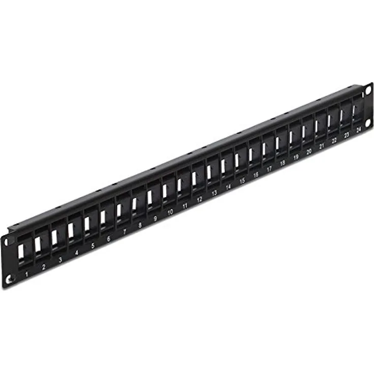 DeLock 43340 Patch Panel - Patch Panels (Schwarz, Metall, Kunststoff, 44 mm, 11,5 mm, 482,6 mm, Box)