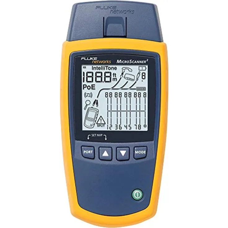 Fluke Netzwerkkabel-Prüfgerät MicroScanner 2 Cable Verifier, 76 x 36 x 163 mm, AA, 0-45°C, 0-90%, -20-60°C, koaxial