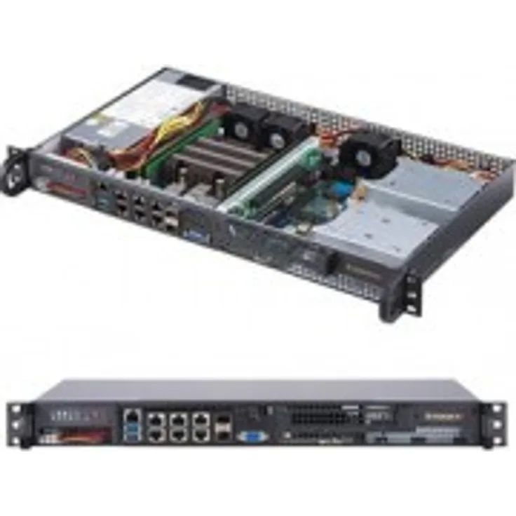 Supermicro SuperServer 5019D-FN8TP Rack (1U) Schwarz - Server-Barebones (Intel Xeon, D-2146NT, DDR4-SDRAM, 512 GB, 1.2 V, 2133,2400,2666 MHz)