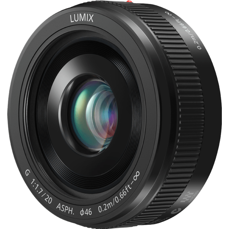 Panasonic H-H020A LUMIX G Festbrennweiten 20mm F1.7 II ASPH. Objektiv (Pancake Objektiv, Filtergröße 46 mm, Bildwinkel 57°) schwarz