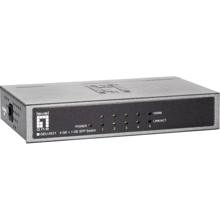 LevelOne GEU-0521 Gigabit Ethernet Switch mit 4X GE und 1x GE SFP-Port