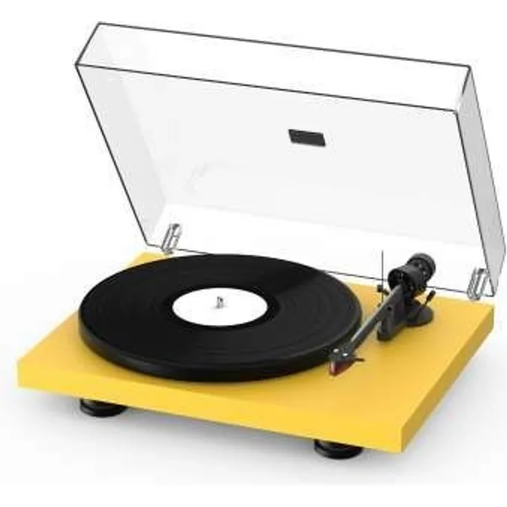 Pro-Ject Debut Carbon EVO Manueller Plattenspieler mit Riemenantrieb inkl. Schutzhaube satin gelb