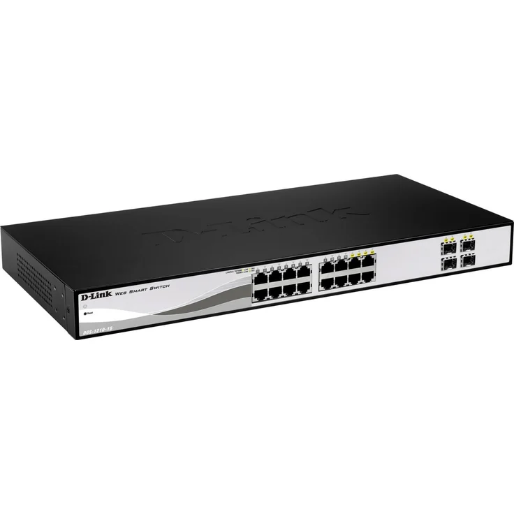 D-Link DGS-1210-16 16-Port Smart Gigabit Switch (12 x 10-100-1000 Mbit-s TP (RJ-45) Ports und 4x Mini GBIC (SFP) Slots) – Bild 1
