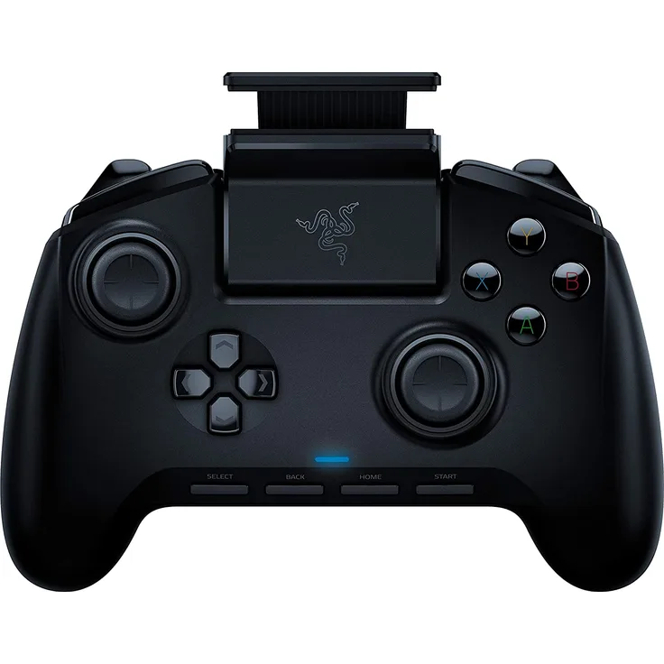 Razer Raiju - Mobile Mobiler Gaming-Controller für Android, ergonomisches Layout mit Multifunktionstasten, Hair-Trigger-Modus, verstellbare Smartphone-Halterung, Konfiguration über mobile App, schwarz (RZ06-02800100-R3M1)