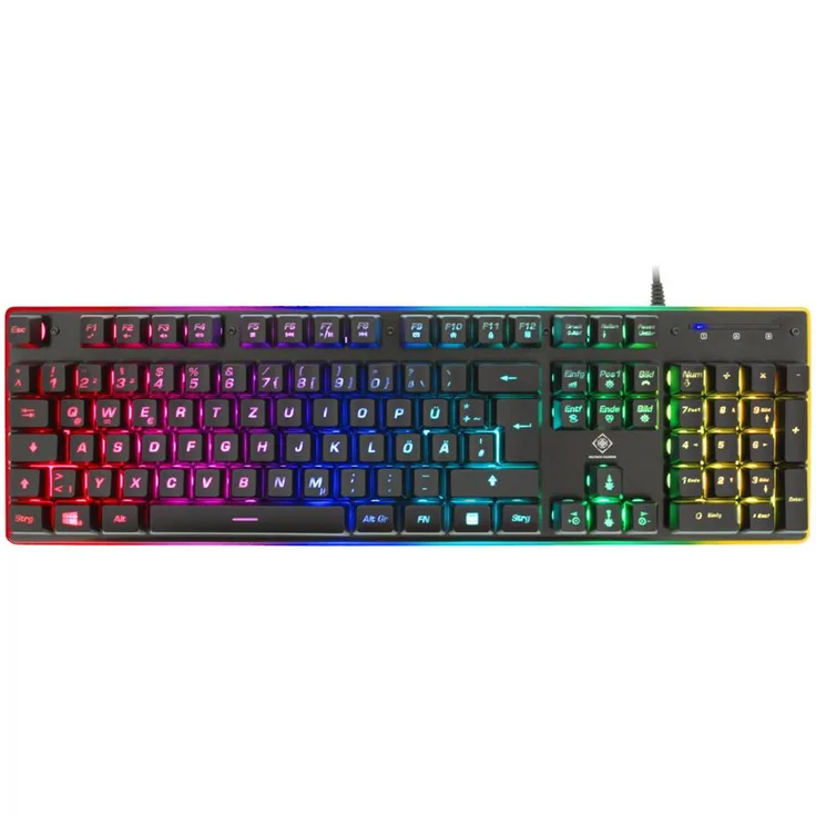 Deltaco Gaming Tastatur (Membran, Aluminium, RGB Hintergrundbeleuchtung, Anti-Ghosting, Floating Cap Design) (DE QWERTZ)