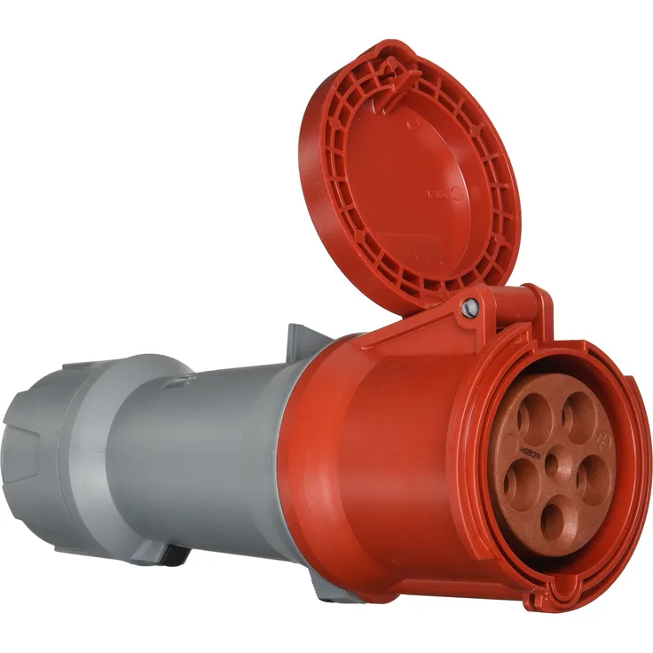 Mennekes 3285 prolongadores Power Top Plus, Steckdosen E, 400 V, 50 – 60 Hz, 63 A, 5-polig, IP 44 Grad Schutz, Rot (weibliche Steckdose)