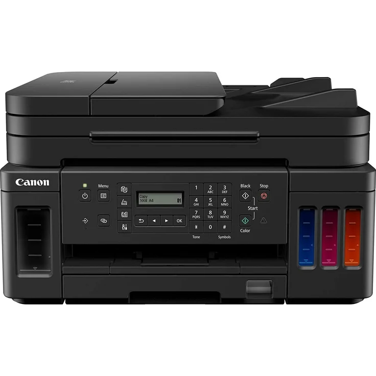 Canon PIXMA G7050 (4-in-1) Multifunktionsdrucker - (Tintenstrahl) Farbe, Druckgeschwindigkeit: 13 s/w, 6,8 Farbe, Auflösung: 4800 x 1200, USB, LAN, WLAN, Mobile Print (3114C006) – Bild 1