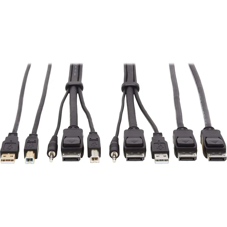 Tripp Lite DisplayPort KVM Cable Kit 4K USB 3.5mm 3xM/USB mm DP mm 6ft (P783-006-DPU)