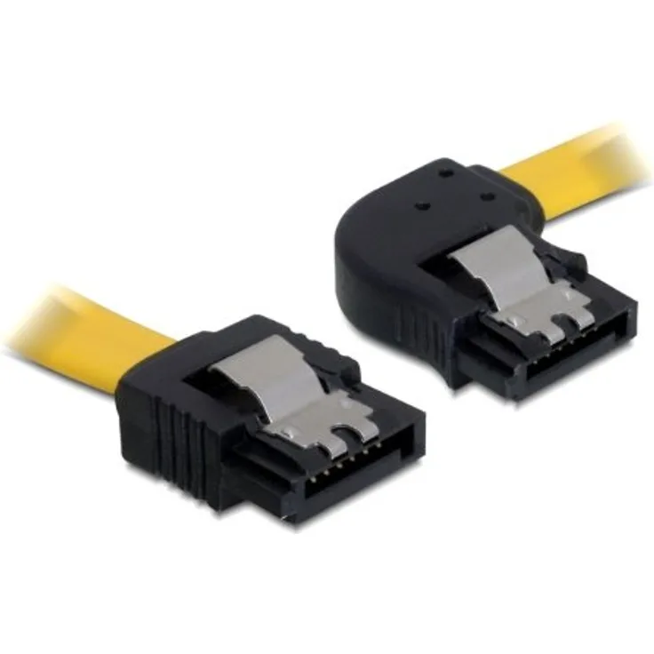 DeLOCK Cable SATA - Serial ATA-Kabel - Serial ATA 150/300 - Serial ATA, 7-polig - Serial ATA, 7-polig - 30cm - rechts abgewinkelter Anschluss, verriegelt - Gelb (82496)