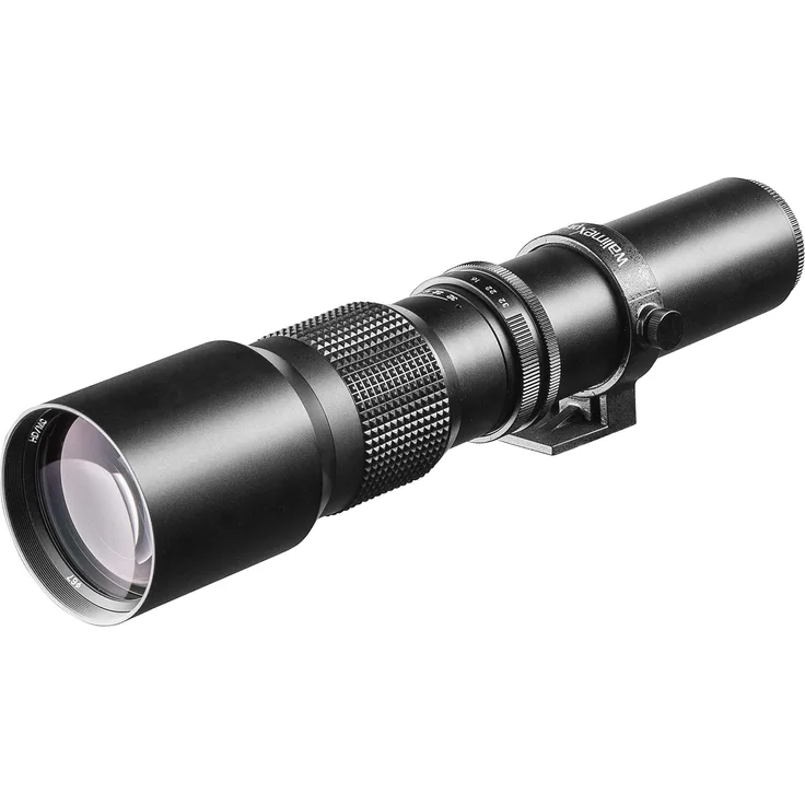 Walimex pro 500mm 1:8,0 DSLR Objektiv für Nikon Z Bajonett - manueller Fokus 500mm Brennweite für Vollformat Sensor gerechnet, Filterdurchmesser 67mm, mit ausziehbarer Gegenlichtblende schwarz