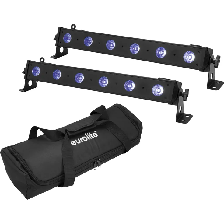 Eurolite Set 2x LED BAR-6 QCL RGB+UV Leiste + Soft-Bag