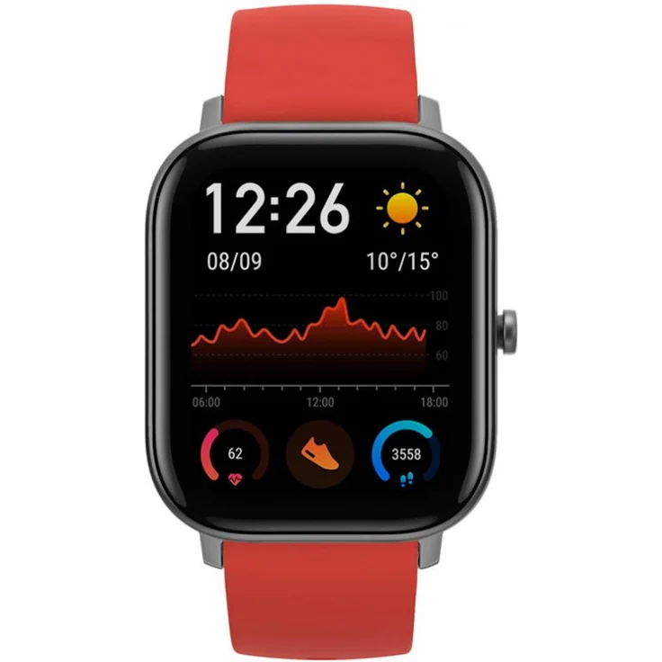 Amazfit GTS Smartwatch GPS, Unisex, Einheitsgröße, Aluminiumgehäuse, Silikonarmband, Vermillion Orange – Bild 2
