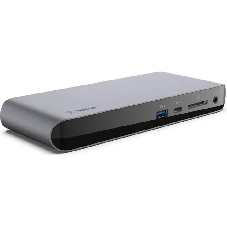 Belkin Thunderbolt 3 Dock Pro mit Thunderbolt 3-Kabel, 0,8 m (kompatibel mit macOS-Windows, 2x DisplayPort-Anschluss (4K bei 60 Hz), Datentransfer mit 40 Gbit-s, 85 W Power Delivery, SD-Kartenleser)