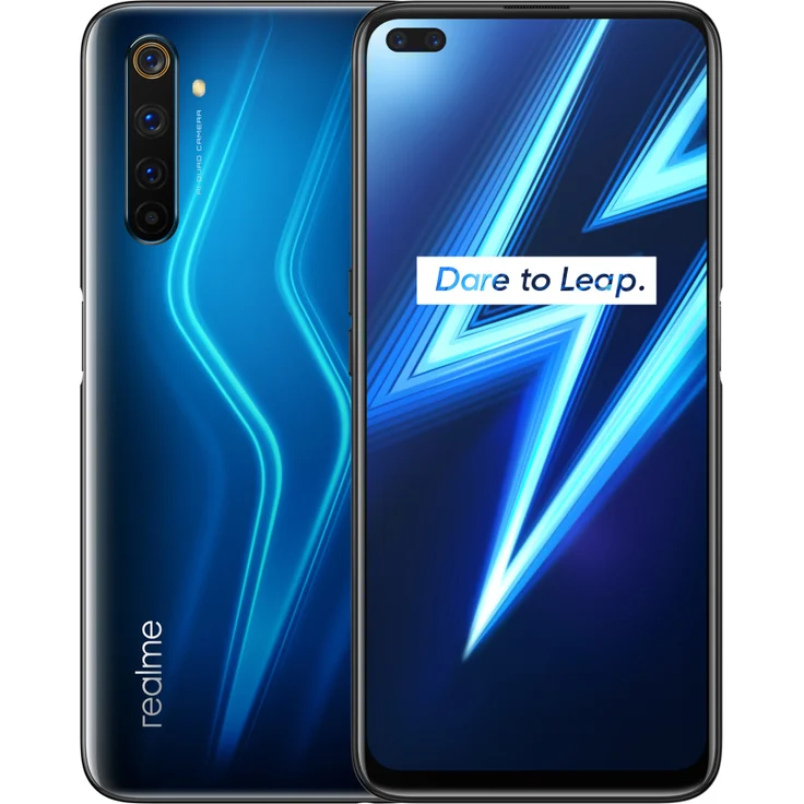 realme 6 Pro 16,6cm (6,6 Zoll) Farbdisplay, 128GB interner Speicher, 8GB RAM, Dual-SIM, Android, Lightning Blue – Bild 1