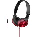 Sony MDR-ZX310AP On-Ear-Kopfhörer mit Mikrofon, rot