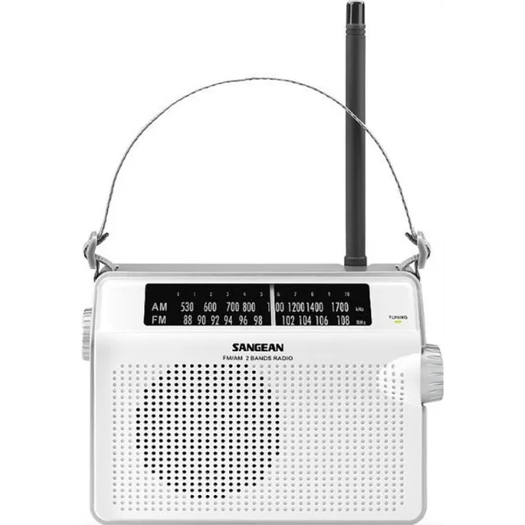 Sangean PR-D6 tragbares Radio (UKW-MW-Tuner, Batterie-Netzbetrieb) weiß