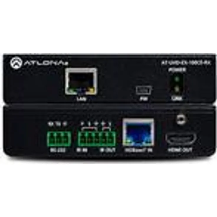 Atlona AT-UHD-EX-100CE-RX 4K HDMI/HDBaseT receiver with Ethernet pass through and PoE 100 metres. Max. extension distance: 100 m 4k hdbt receiver 100m poe/co+ip (AT-UHD-EX-100CE-RX)