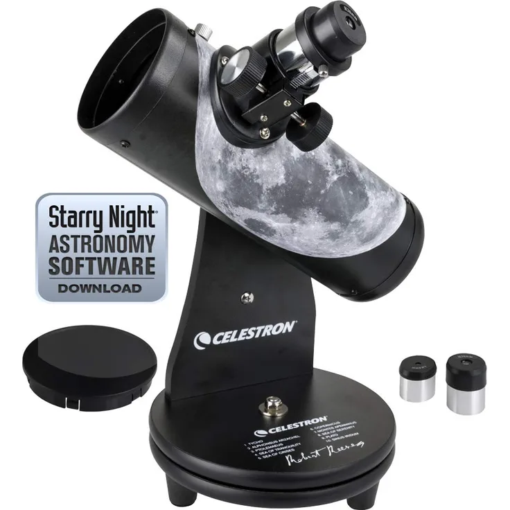 Celestron FirstScope Teleskop, Mond von Robert Reeves, schwarz