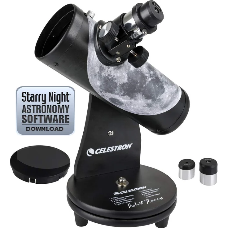 Celestron FirstScope Teleskop, Mond von Robert Reeves, schwarz – Bild 1