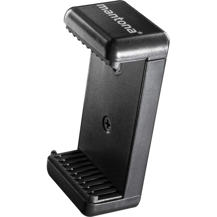 Mantona Smart Stand Halterung inkl. 2x 1-4 Gewinde Stativadapter für Smartphone bis 8,5cm Breite