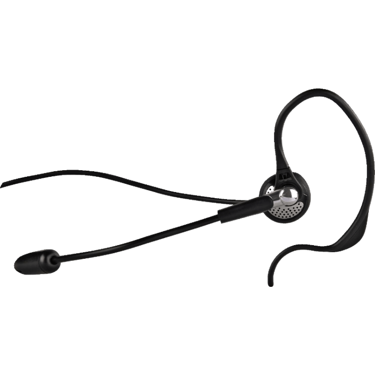 Hama Mono-Headset mit 2,5-mm-Klinkenstecker (einseitiger Kopfhörer mit Mikro, Headphone mit Ohrbügel) schwarz – Bild 1