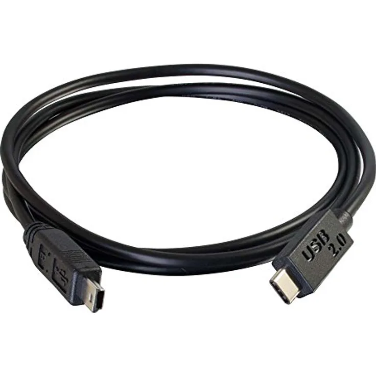 C2G USB 2.0, C - Mini B, 4m - USB Kabel (C - Mini B, 4m, 4 m, USB C, Mini-USB B, 2.0, Male Connector-Male Connector, Schwarz)