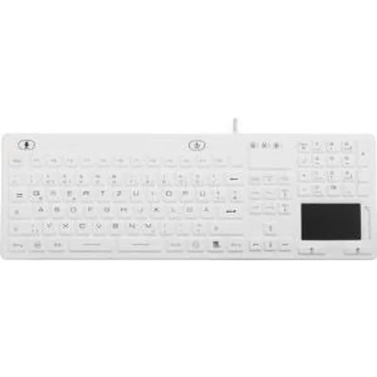 Renkforce IP 68 Industrie USB-Tastatur Weiß Spritzwassergeschützt, Staubgeschützt, Touch-Oberfläche (iM-IKB110-WH) Deutsches Tastaturlayout QWERTZ