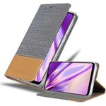 cadorabo Hülle für Xiaomi Mi CC9 in HELL GRAU BRAUN, Handyhülle mit Magnetverschluss, Standfunktion und Kartenfach, Case Cover Schutzhülle Etui Tasche Book Klapp Style