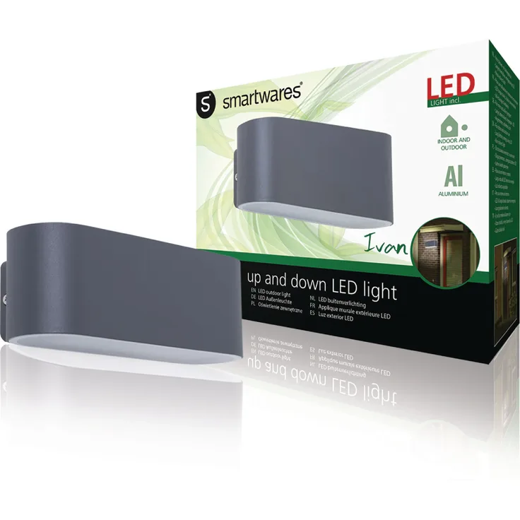 Smartwares Wandleuchte, Aluminium, 14 Watt, 485 Lumen, silber
