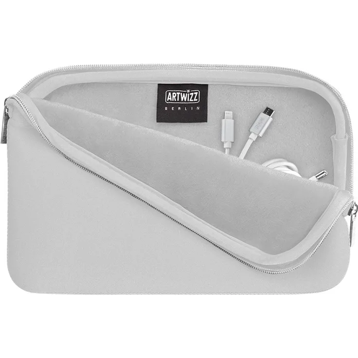 Artwizz Cable Sleeve, Neopren-Tasche für Kabel, silber