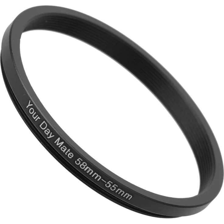 Your Day Mate GmbH Step Down Ring, 58 auf 55 mm Durchmesser, kompatibel mit Objektiven aller Hersteller wie Canon, Sony, Nikon, Fujifilm, Filteradapter Kamera