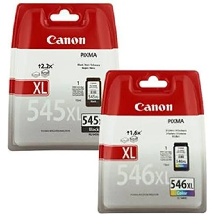 Tintenpatronen mit hoher Kapazität, von Canon PG545, schwarz und Farbe, XL-CL546 XL