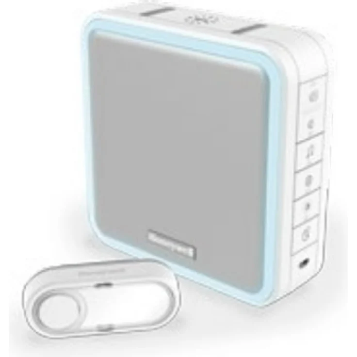 Honeywell Home MP3-Funk-Gong-Set, bis zu 20 MP3-Melodien aufspielbar, mit Reichweitenverstärker und Klingeltaster, weiß, DC917S – Bild 1