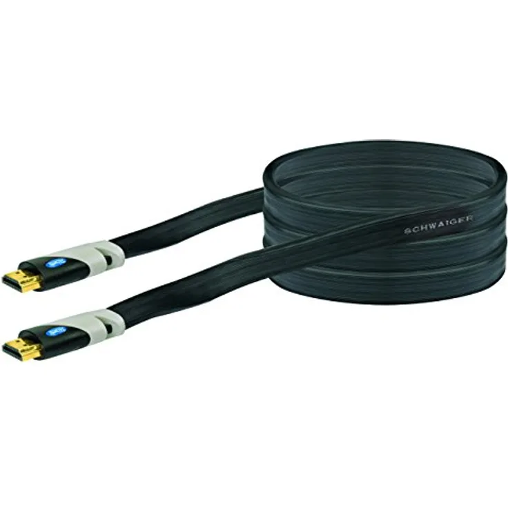 Schwaiger HDMF15 533 High-Speed Flachkabel (Ethernet, HDMI, 1,5 m) schwarz