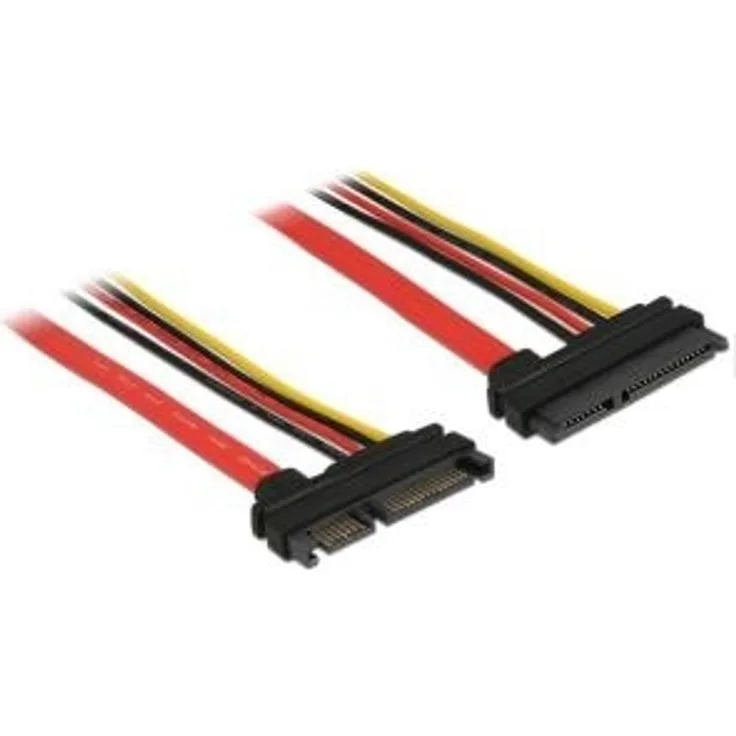 DeLOCK - SATA-Verlängerungskabel - Serial ATA 150/300/600 - SATA Combo (S) bis SATA Combo (R) - 10cm - Schwarz, Gelb, Rot (83802)