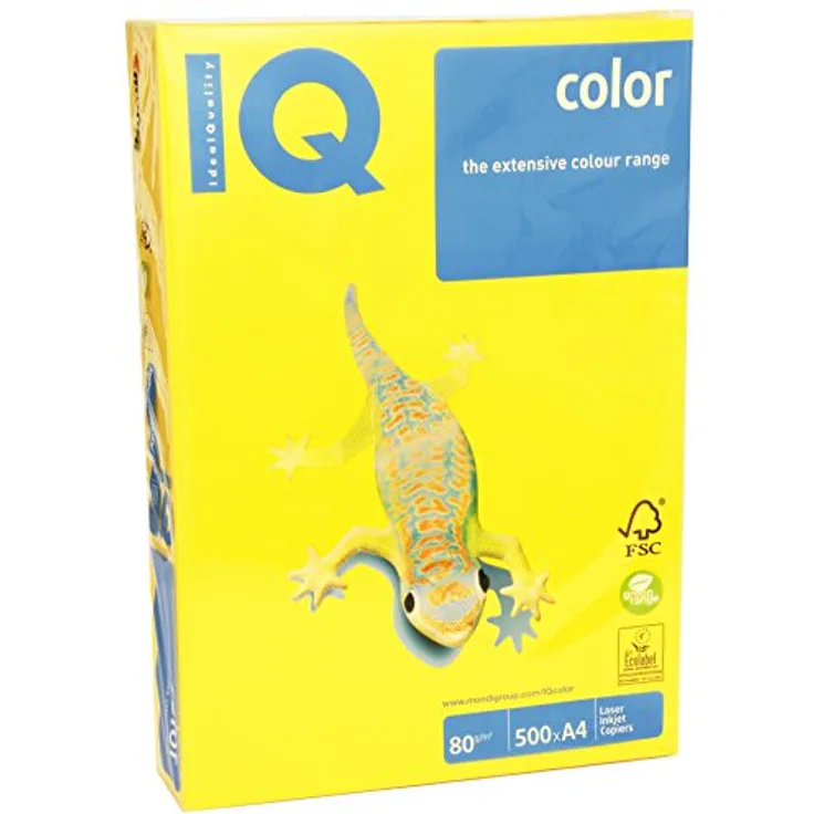 Iq 130092 - Mehrfachfunktionen-Papier IQ COLOR 80 G A4 gelb - 500 Blätter