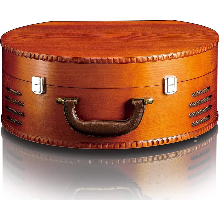 Classic Phono TT-34 Retro Schallplattenspieler, USB -Anschluss zum Digitalisieren, Stereo Lautsprecher, 3 Abspielgeschwindigkeiten, braun – Bild 3