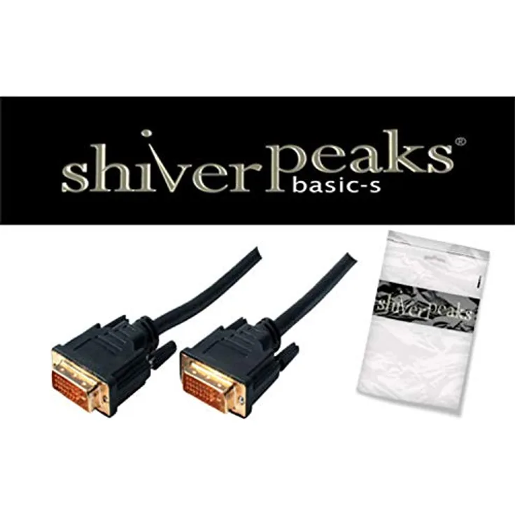 shiverpeaks BASIC-S DVI Kabel, DVI-D 24+1 Stecker - DVI-D 24+1 Stecker, 2,0 m, Schirmung: Folie + Geflecht, - 1 Stück (BS77442)