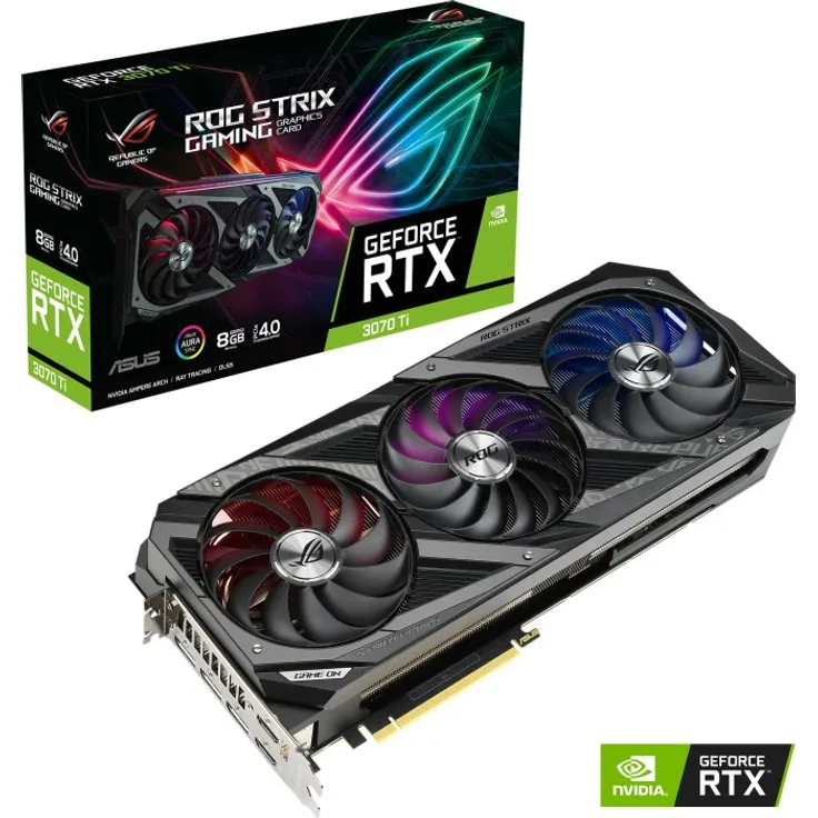 ASUS ROG Strix GeForce RTX 3070 Ti, ROG-STRIX-RTX3070TI-8G-GAMING, 8GB GDDR6X, 2x HDMI, 3x DP (90YV0GW1-M0NA00)