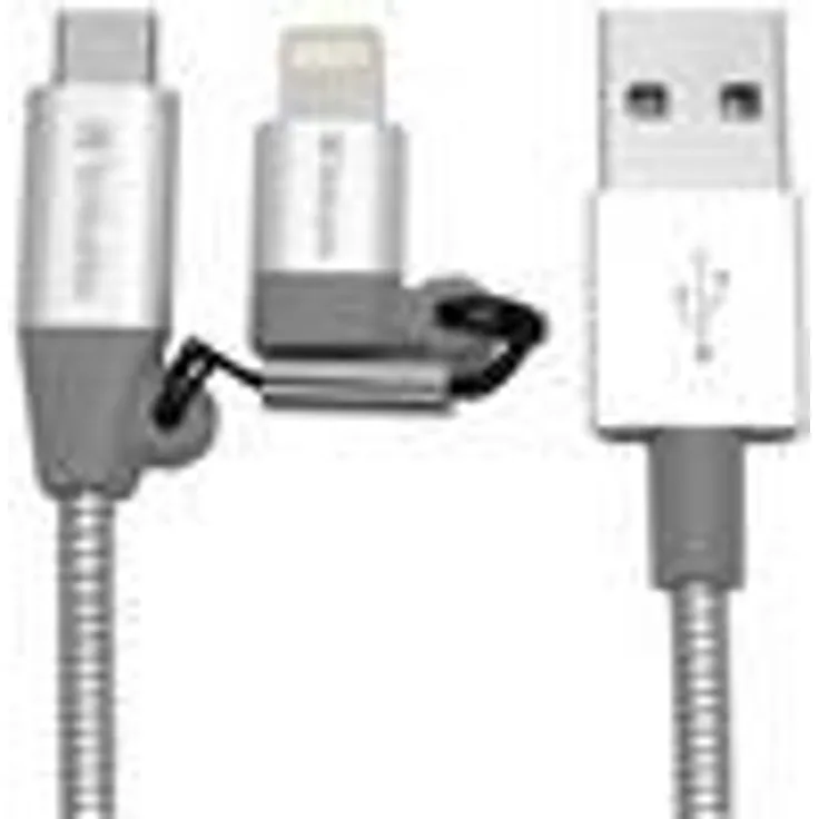 Verbatim Sync & Charge - Lightning-Kabel - Lightning, Micro-USB Type B (M) bis USB (M) - 1 m - Silber