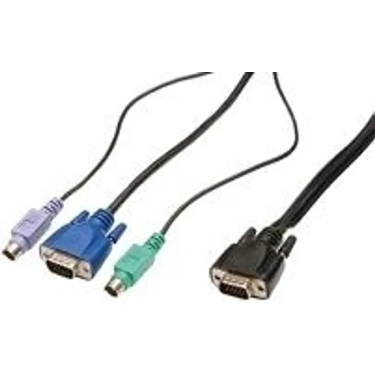 DIGITUS - Tastatur- / Video- / Maus- (KVM-) Kabel - HD-15 (M) - PS/2, 6-polig, HD-15 (M) - 3 m (DC-19102)
