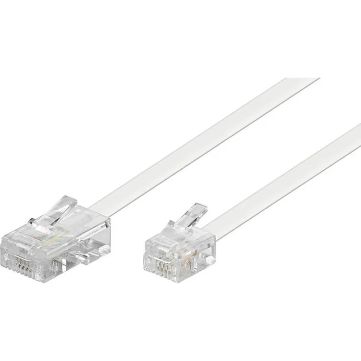 Goobay 93062 Modularanschlusskabel 6 Meter, Weiß RJ45-Stecker (8P4C) auf RJ11-RJ14-Stecker (6P4C) – Bild 1