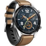 Huawei Watch GT Classic Smartwatch GPS, Unisex, 46,5mm, Edelstahlgehäuse, Saddle Brown