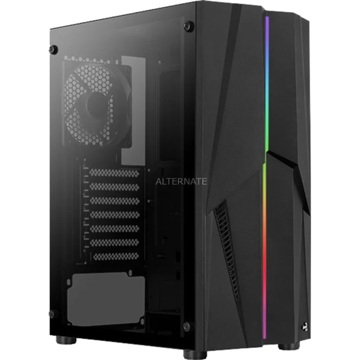 Aerocool Mecha, ATX PC-Gehäuse, ARGB Front, Gehärtetes Glas, Lüfter 12cm – Bild 1