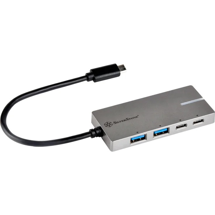 SilverStone SST-EP09C - USB Hub mit unabhängiger Betriebsanzeige LED, USB 3.1 Typ C (Gen 1) auf 2x Typ A and 2x Typ C ports
